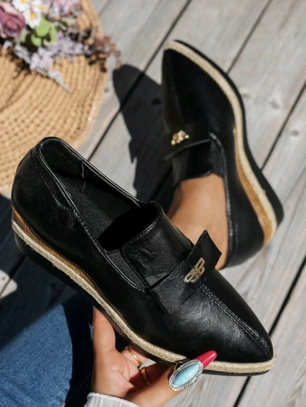 Women Platform Wedge Heel Shoes, Lightweight Non-Slip Work Shoes, Fashion Party